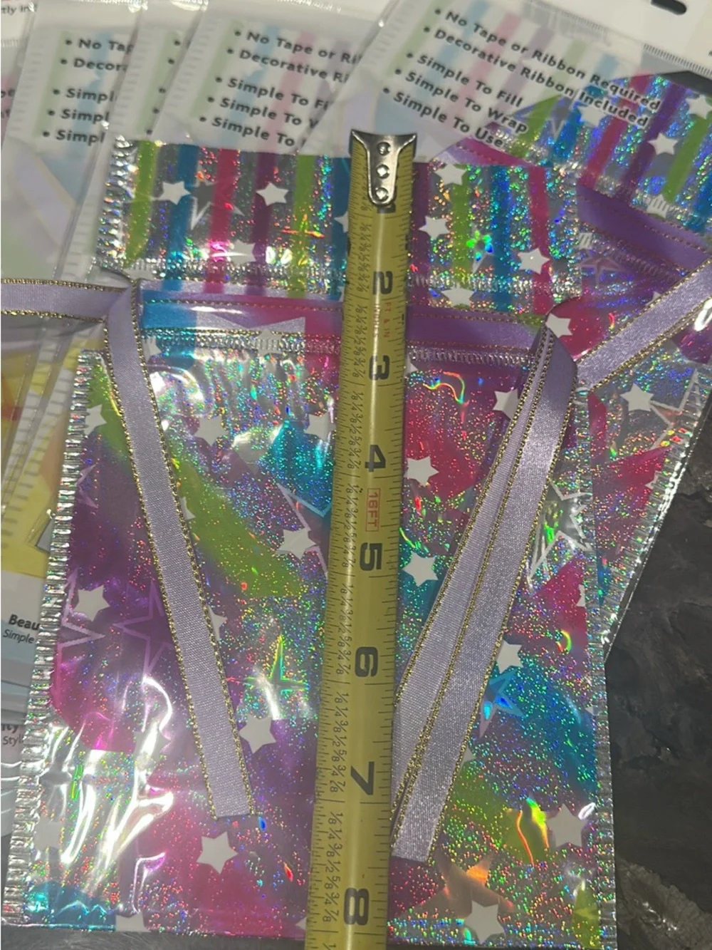 Japanese Holographic Gift Bag - Iridescent Pink & Purple